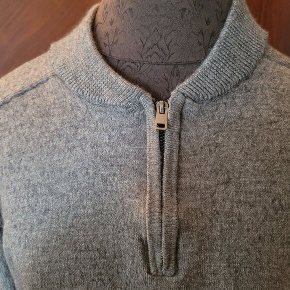 Express Gray Merino Wool Blend Half-Zip Sweater Size XXL - Picture 4 of 4
